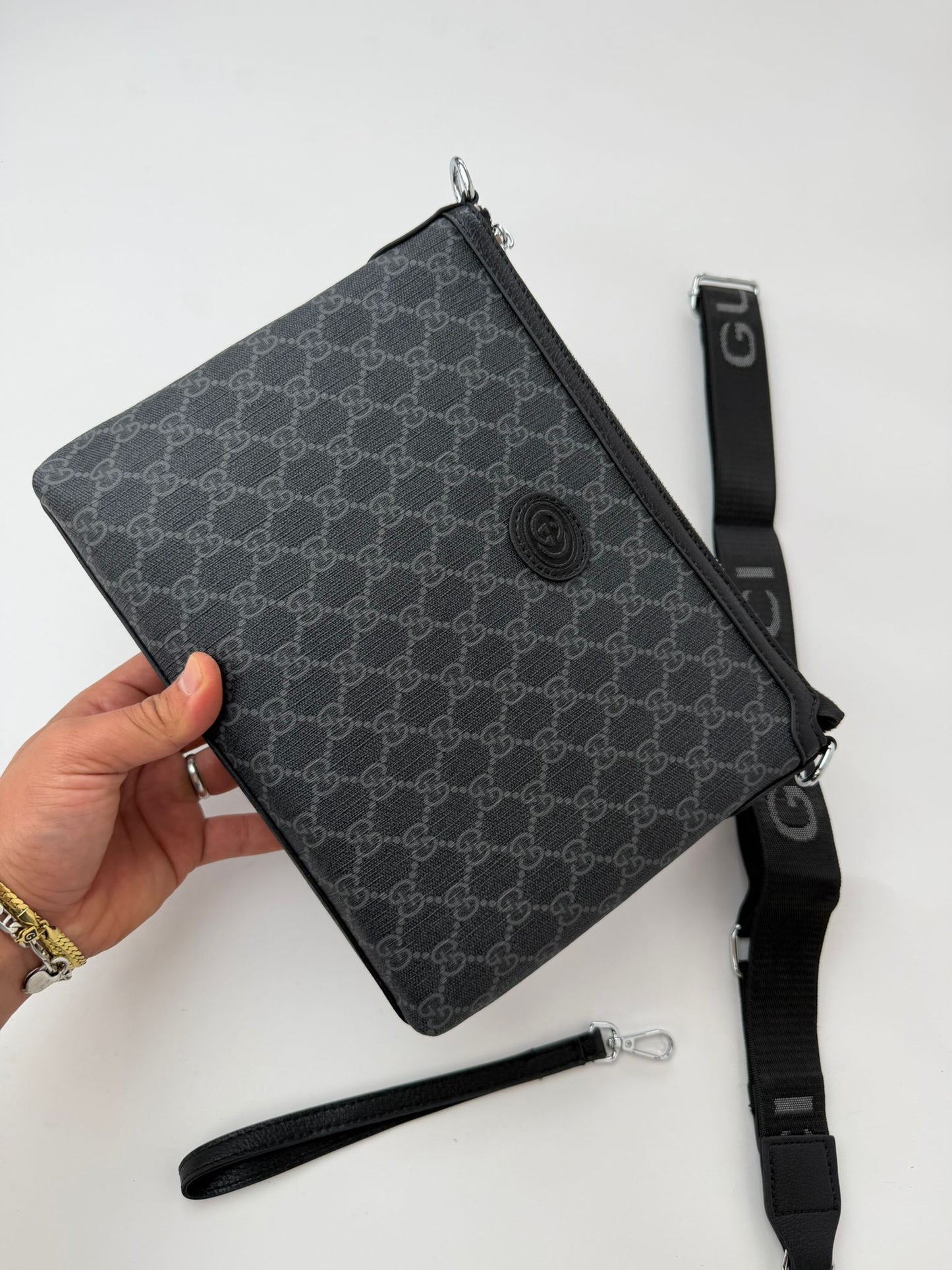 Bolso Hombre Gucci logo negro