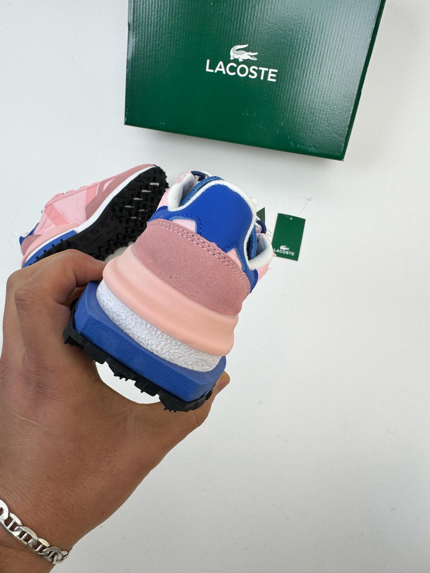 Zapatillas Lacoste Elite Active rosa logo blanco