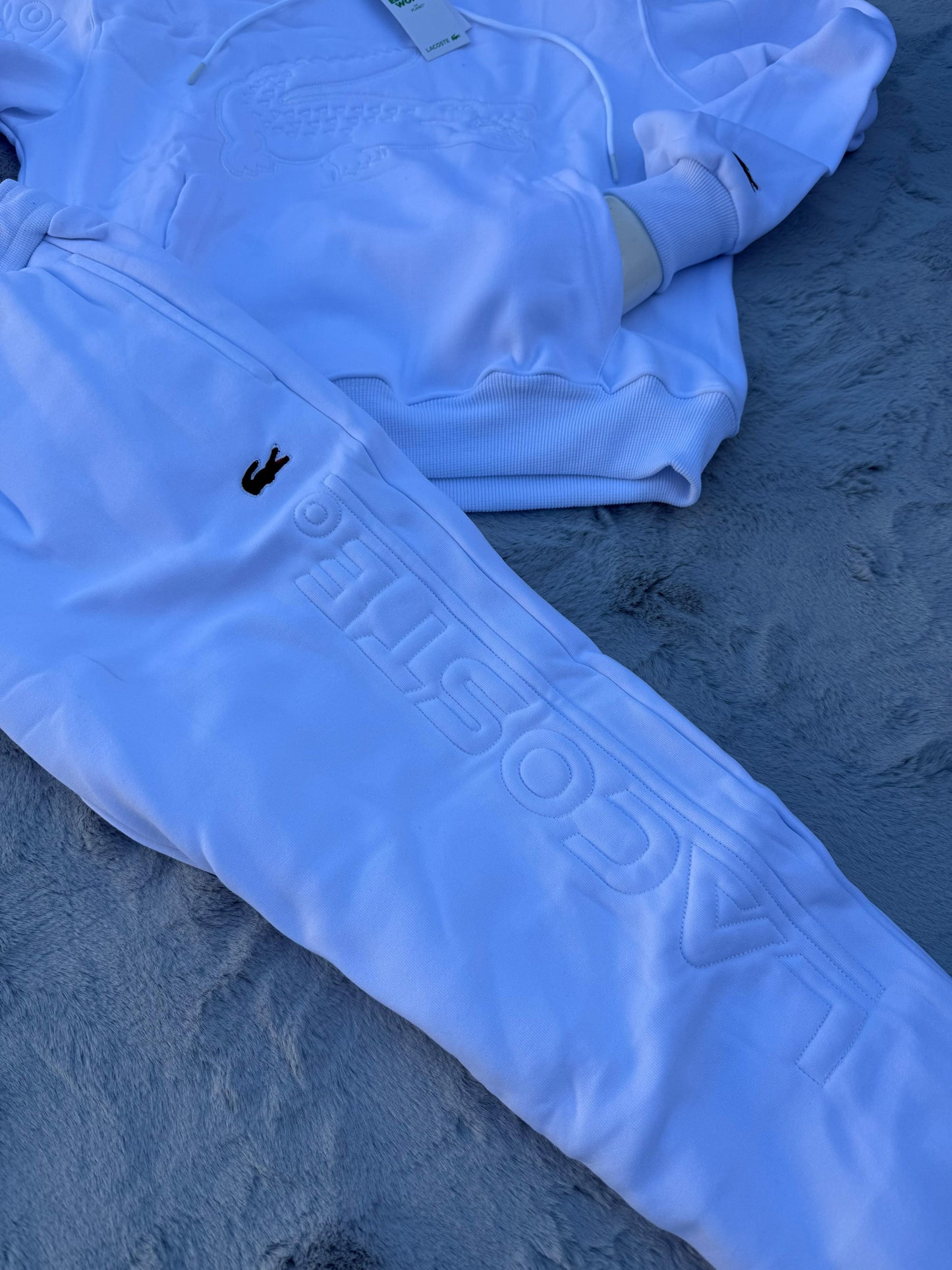 Chandal Lacoste blanco logo en grande