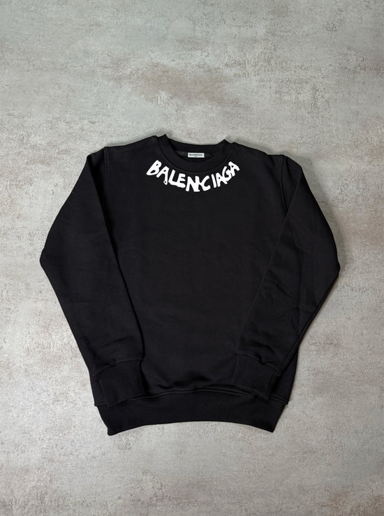 Sudadera BALENCIAGA negro logo blanco en cuello