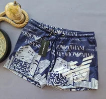 Bañador armani azul logo blanco