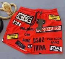 Bañador DSQUARED rojo logo negro