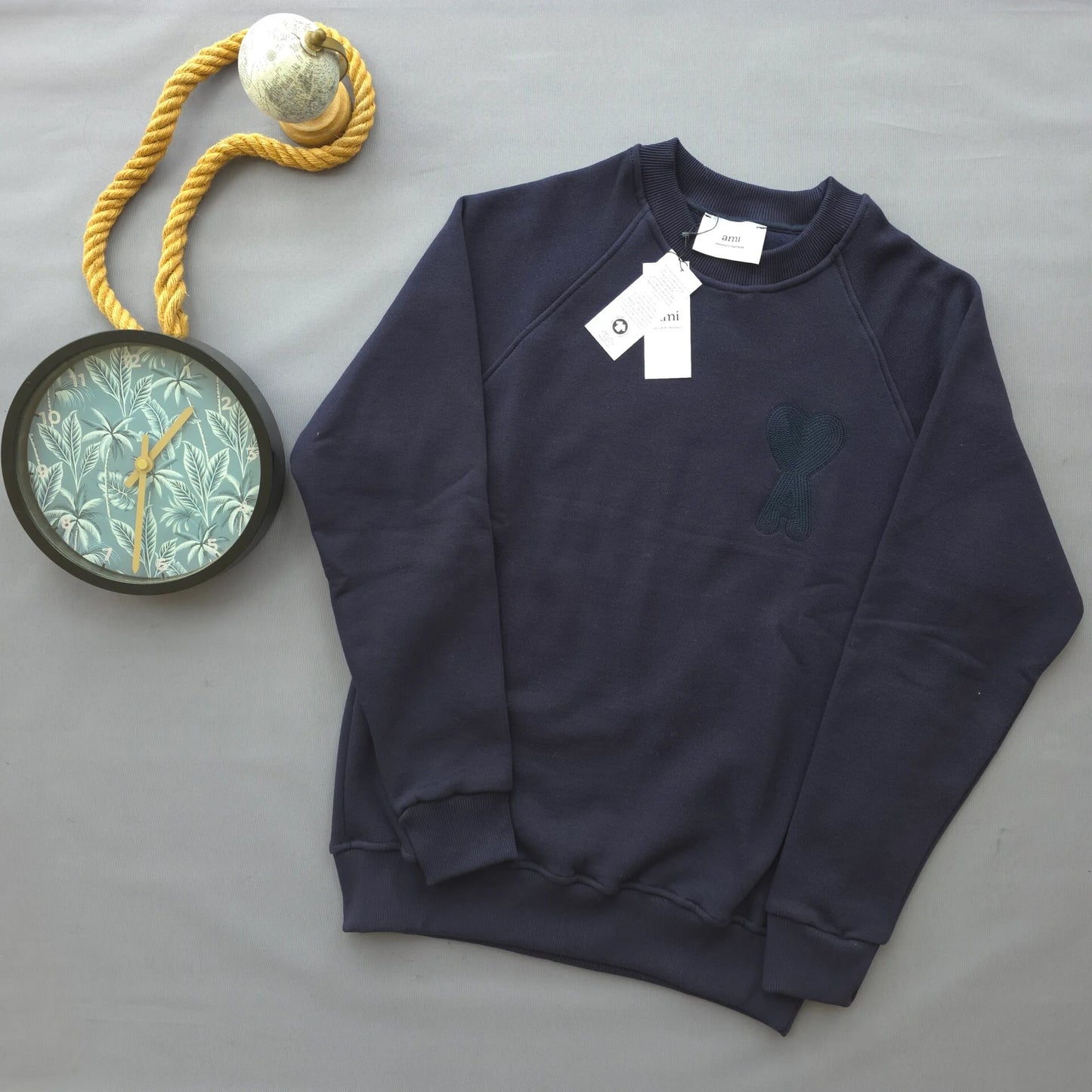 Sudadera AMI PARIS azul marino logo azul marino