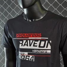 Camiseta DSQUARED2 azul marino logo negro detalles rojos