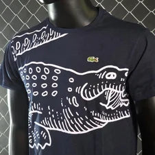 Camiseta lacoste azul marino logo en grande