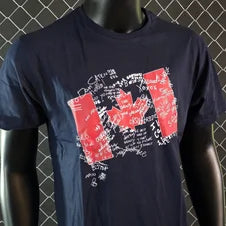 Camiseta DSQUARED2 azul marino logo bandera detalles blancos