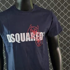 Camiseta DSQUARED2 azul marino logo blanco caras