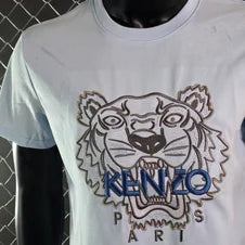 Camiseta Kenzo azul claro logo azul y gris
