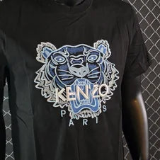 Camiseta Kenzo negro logo azul y blanco