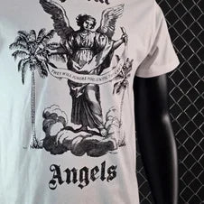 Camiseta palm angels blanca logo negro angel