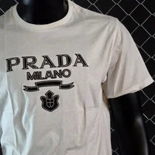 Camiseta prada blanca logo negro