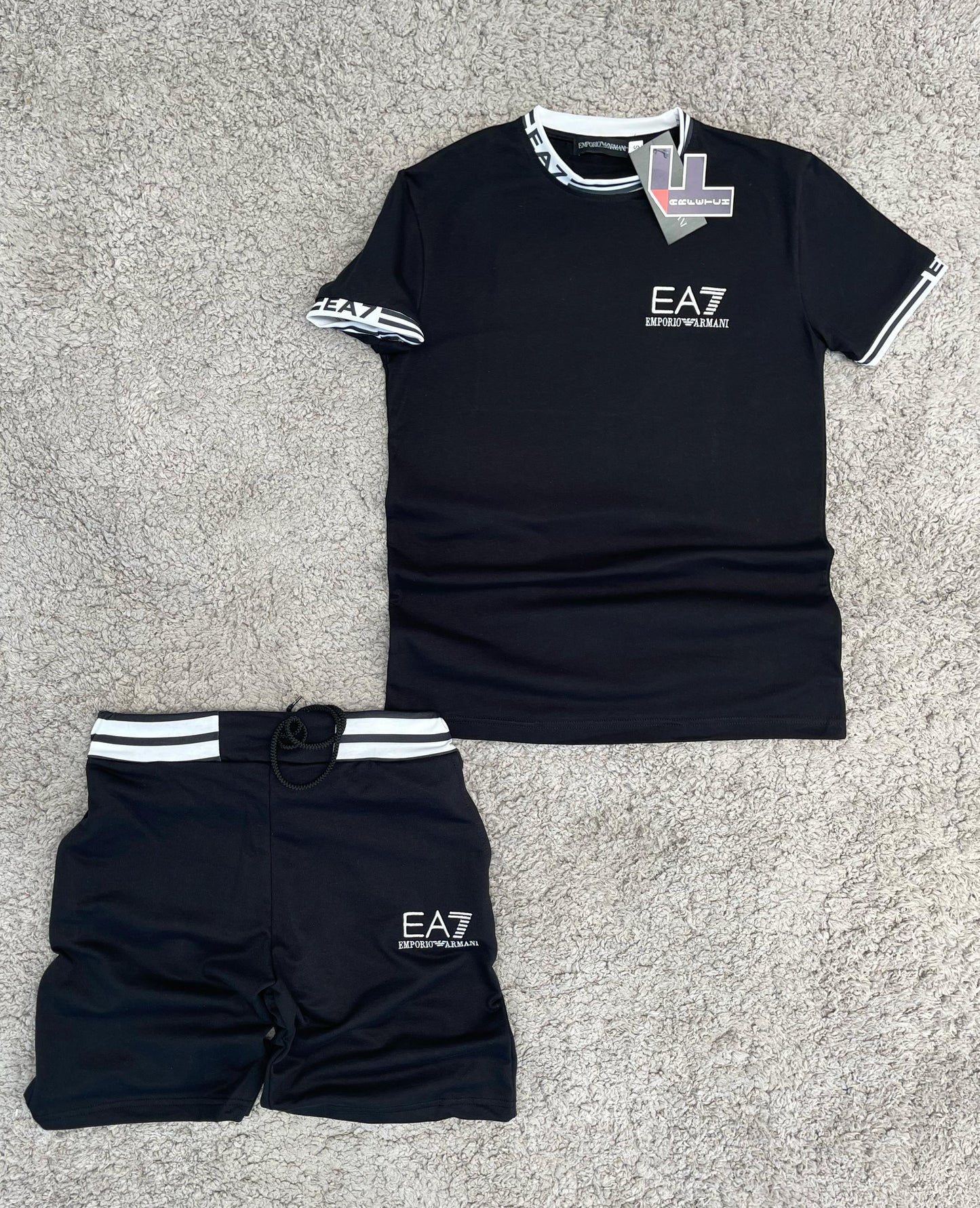 CONJUNTO armani negro logo blanco
