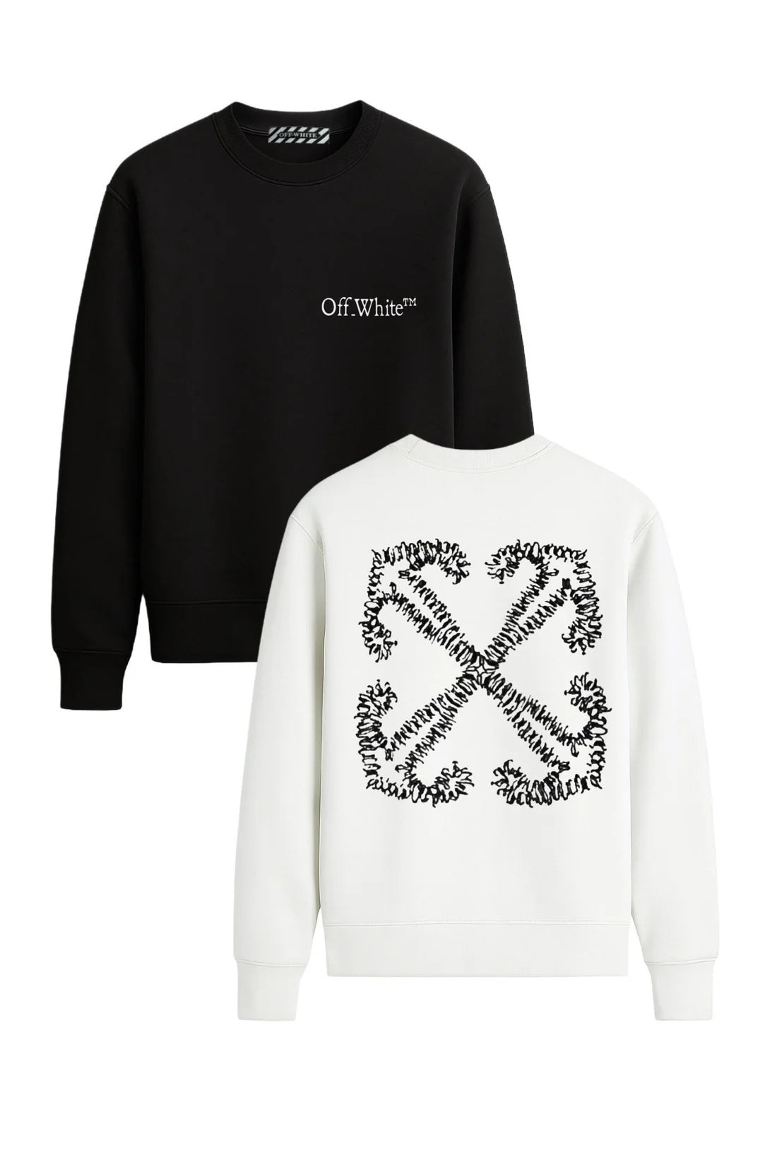 Sudadera OFF WHITE blanco logo negro logo contorno