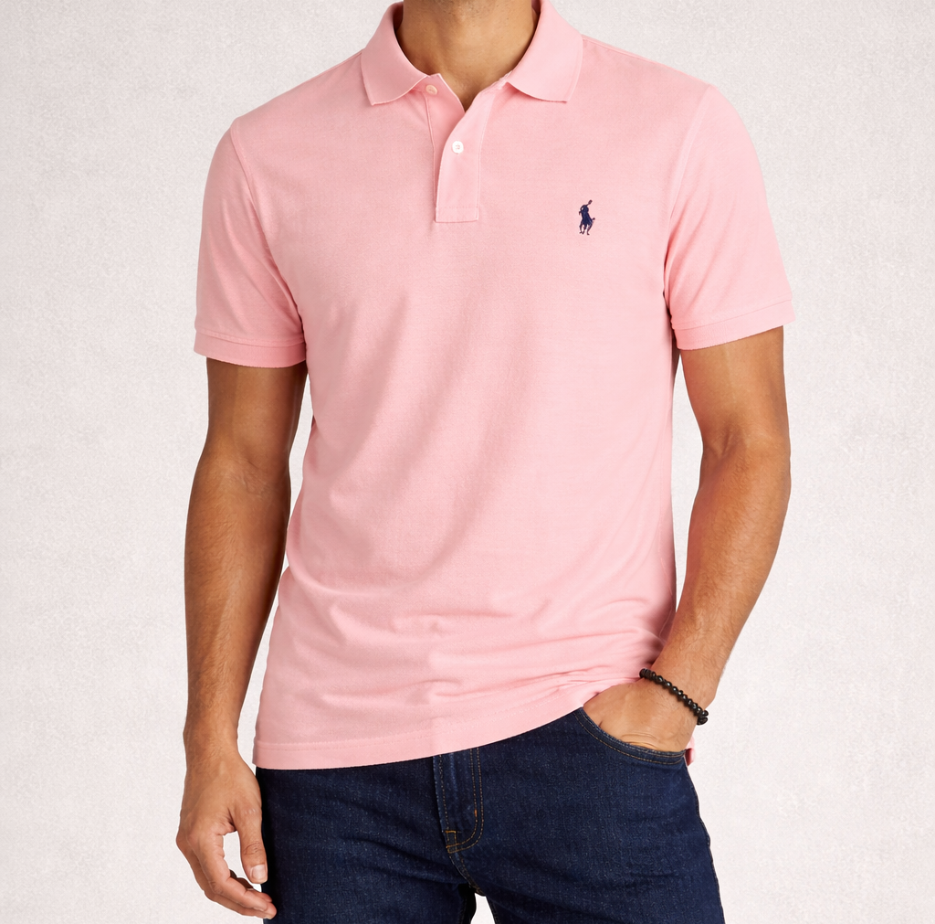 Polo ralph lauren rosa logo negro