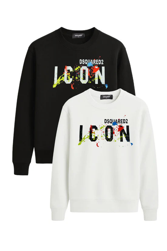 Sudadera DSQUARED negro logo blanco pinturas