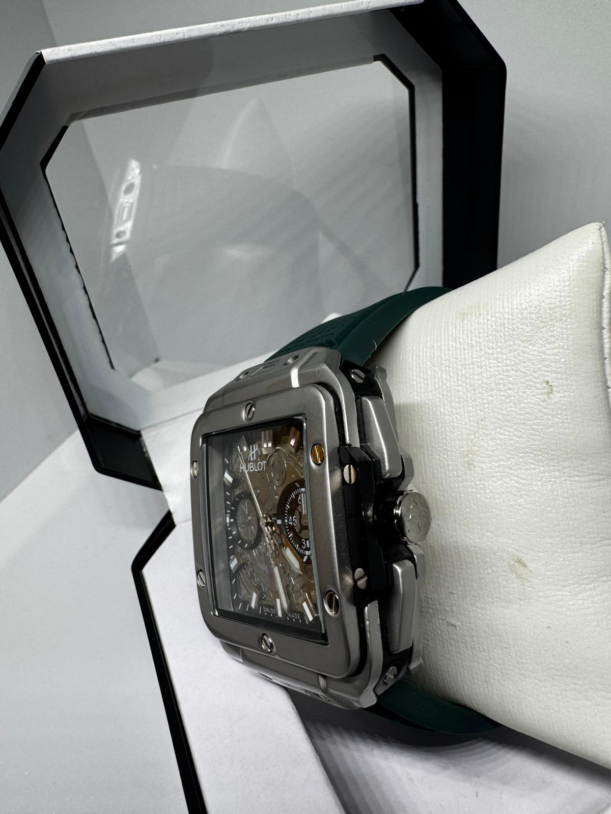 RELOJ HUBLOT NEGRO Y PLATEADO