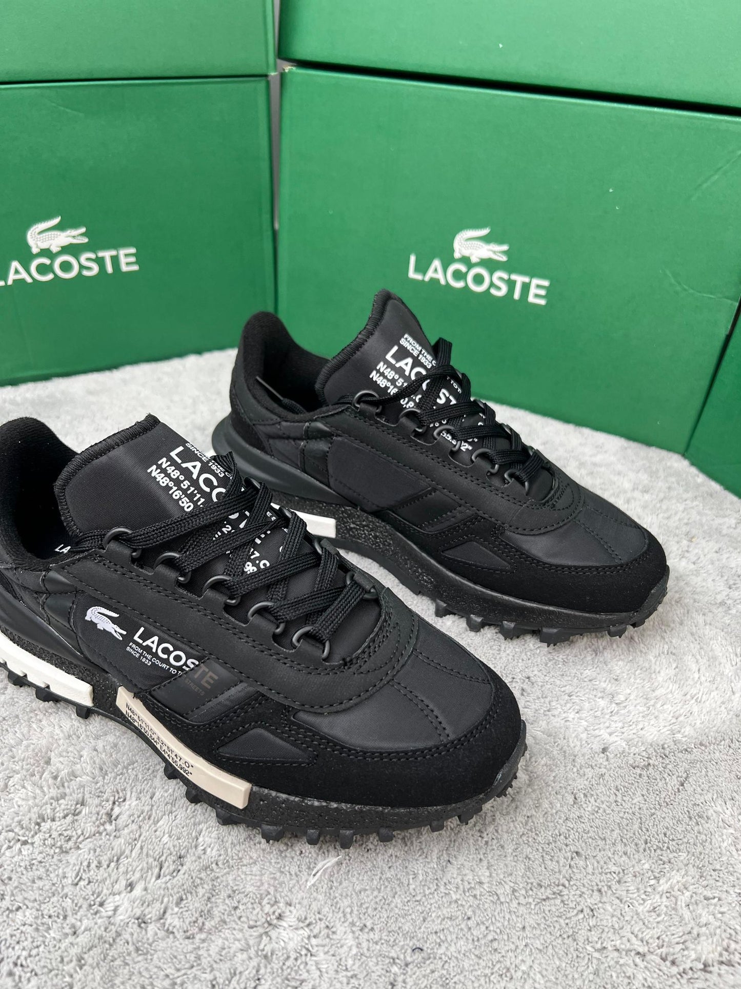Zapatillas Lacoste Elite Active negra logo blanco
