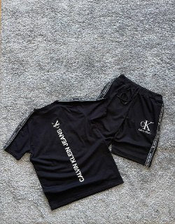 Conjunto verano calvin klein negro logo blanco