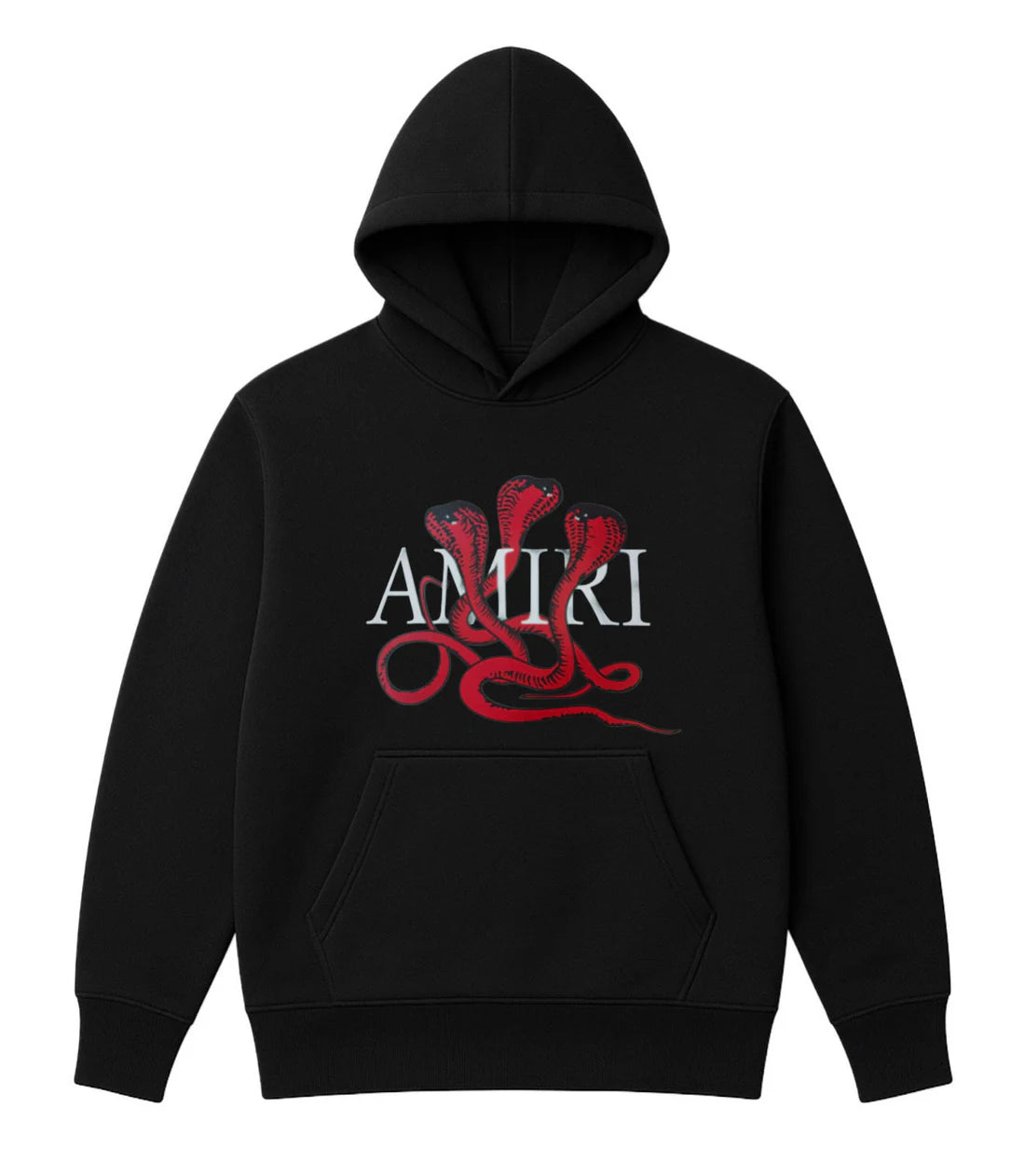 Sudadera AMIRI negro logo blanco serpientes rojas