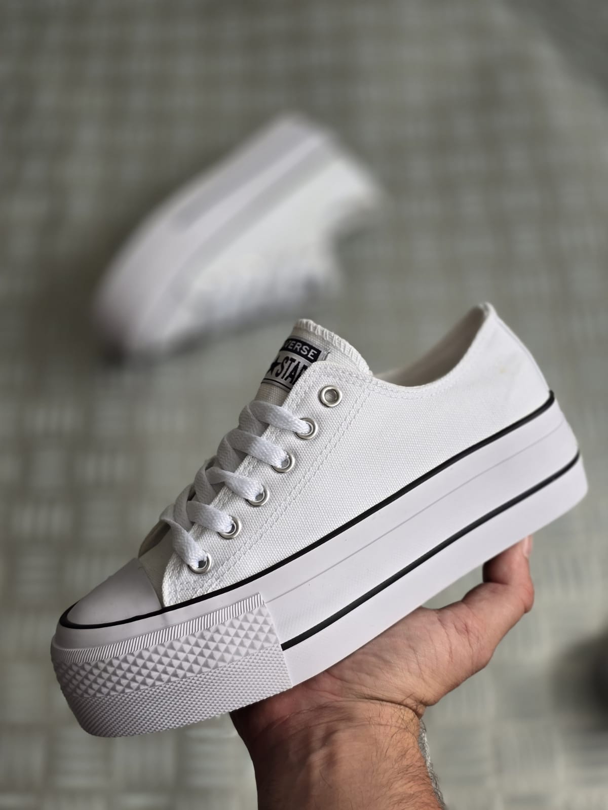 Converse blanca tela
