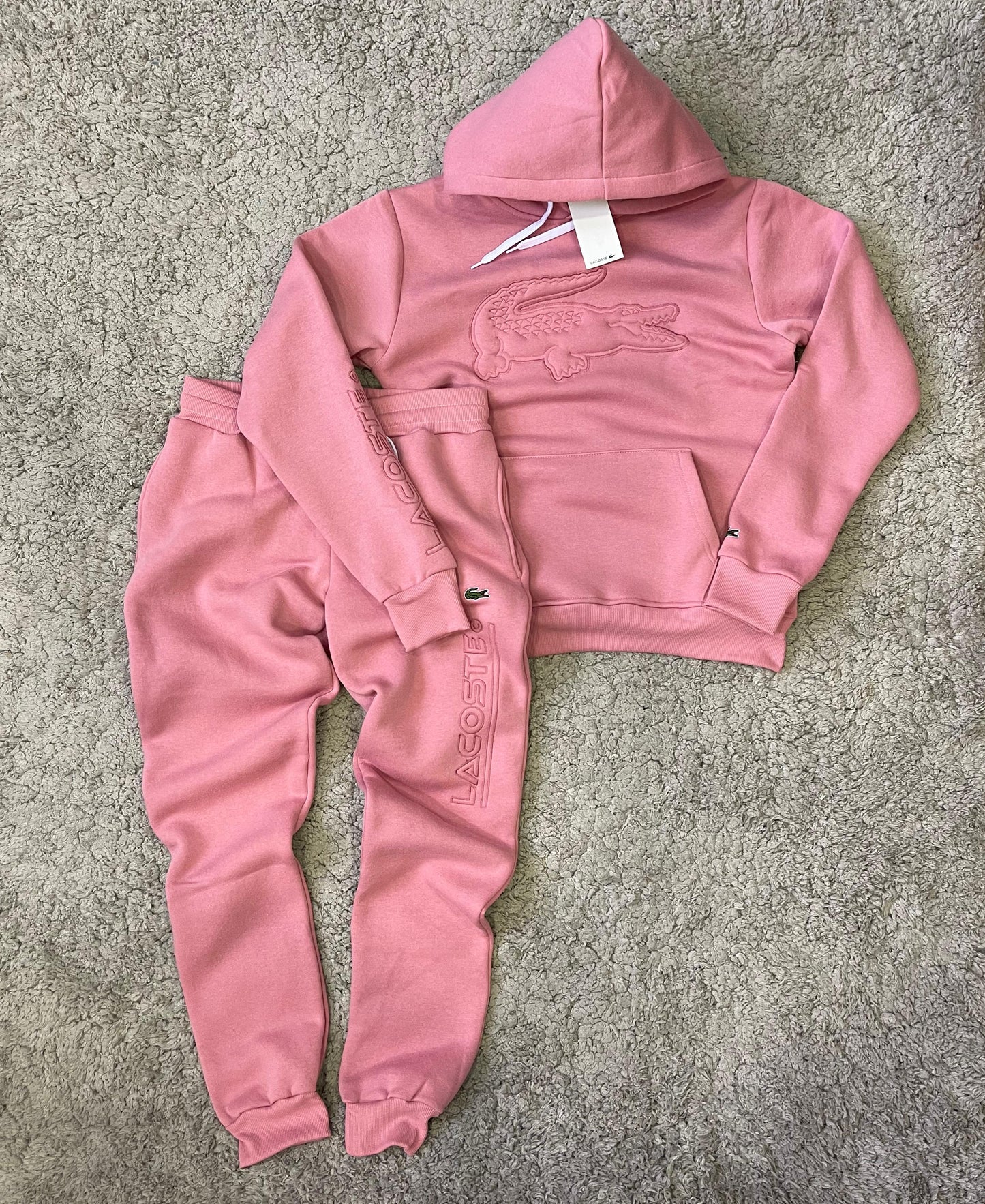 Chandal Lacoste rosa cocodrilo grande en pecho