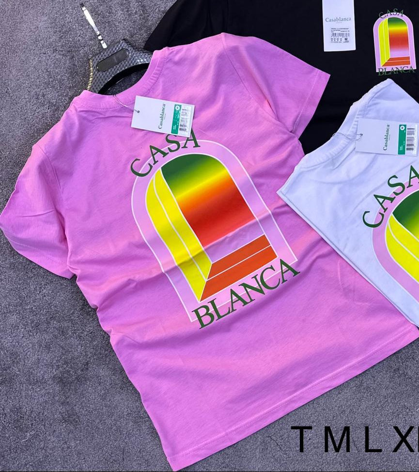 Camiseta Casablanca rosa logo tricolor