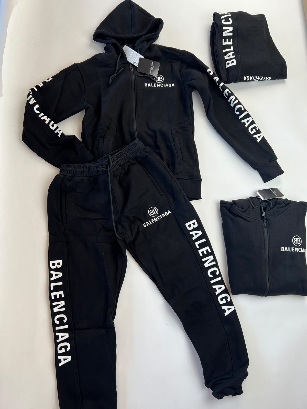 Chandal balenciaga negro logo blanco