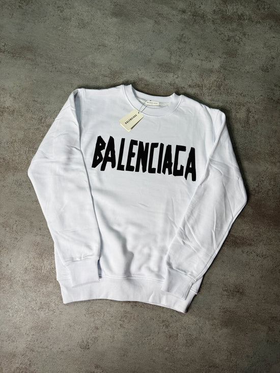 Sudadera BALENCIAGA blanco logo negro letras