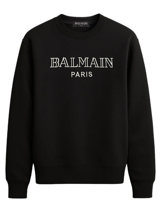 Sudadera BALMAIN negro logo blanco