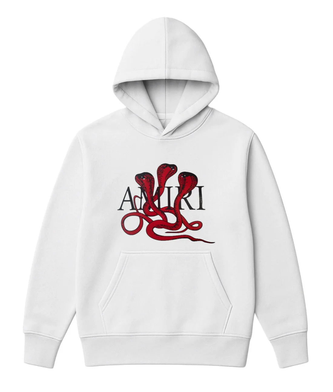 Sudadera AMIRI blanco logo negro serpientes rojas