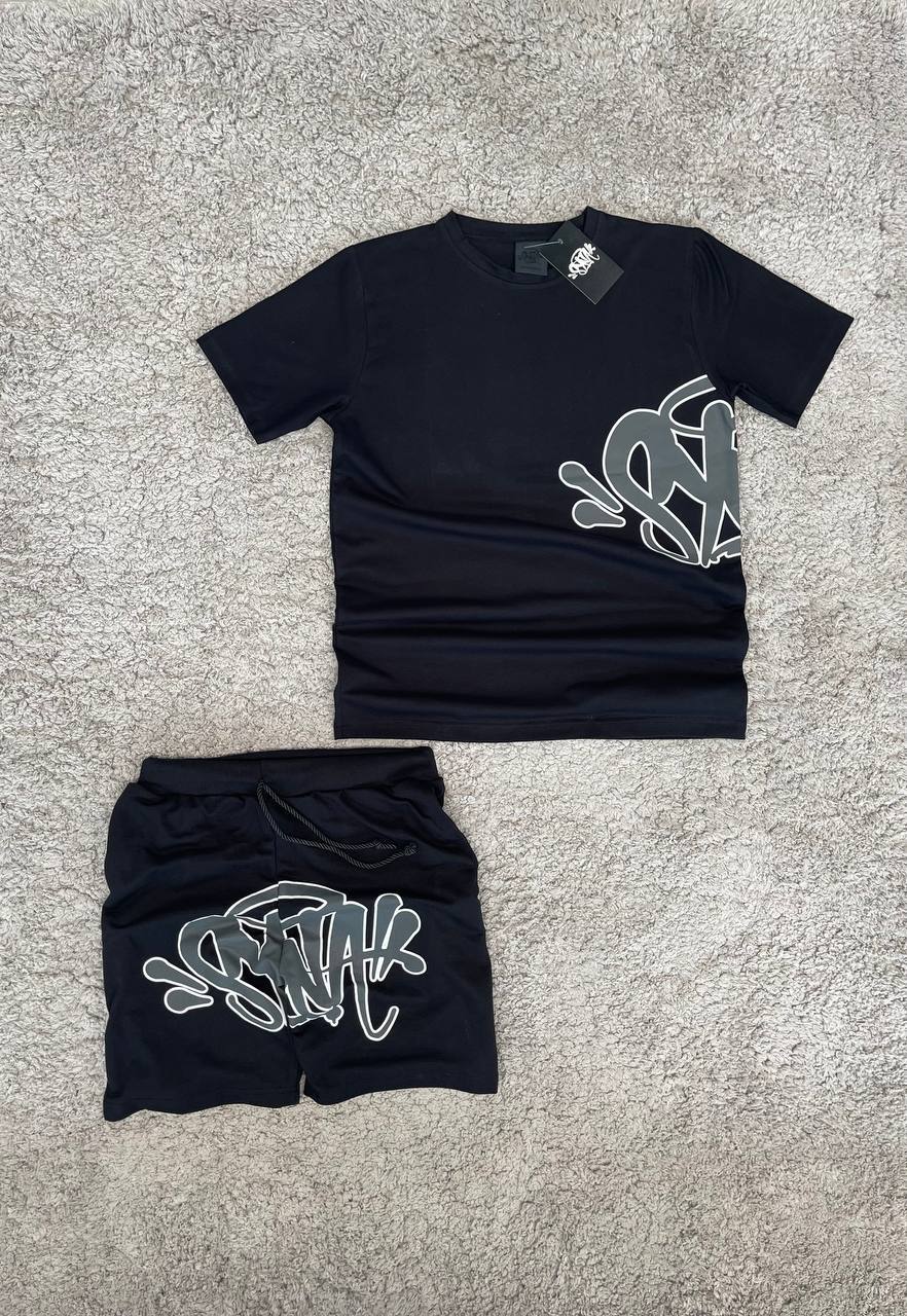 Conjunto verano syna negro logo gris