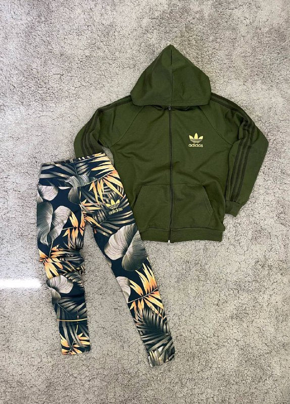 CHANDAL ADIDAS verde logo amarillo mallas