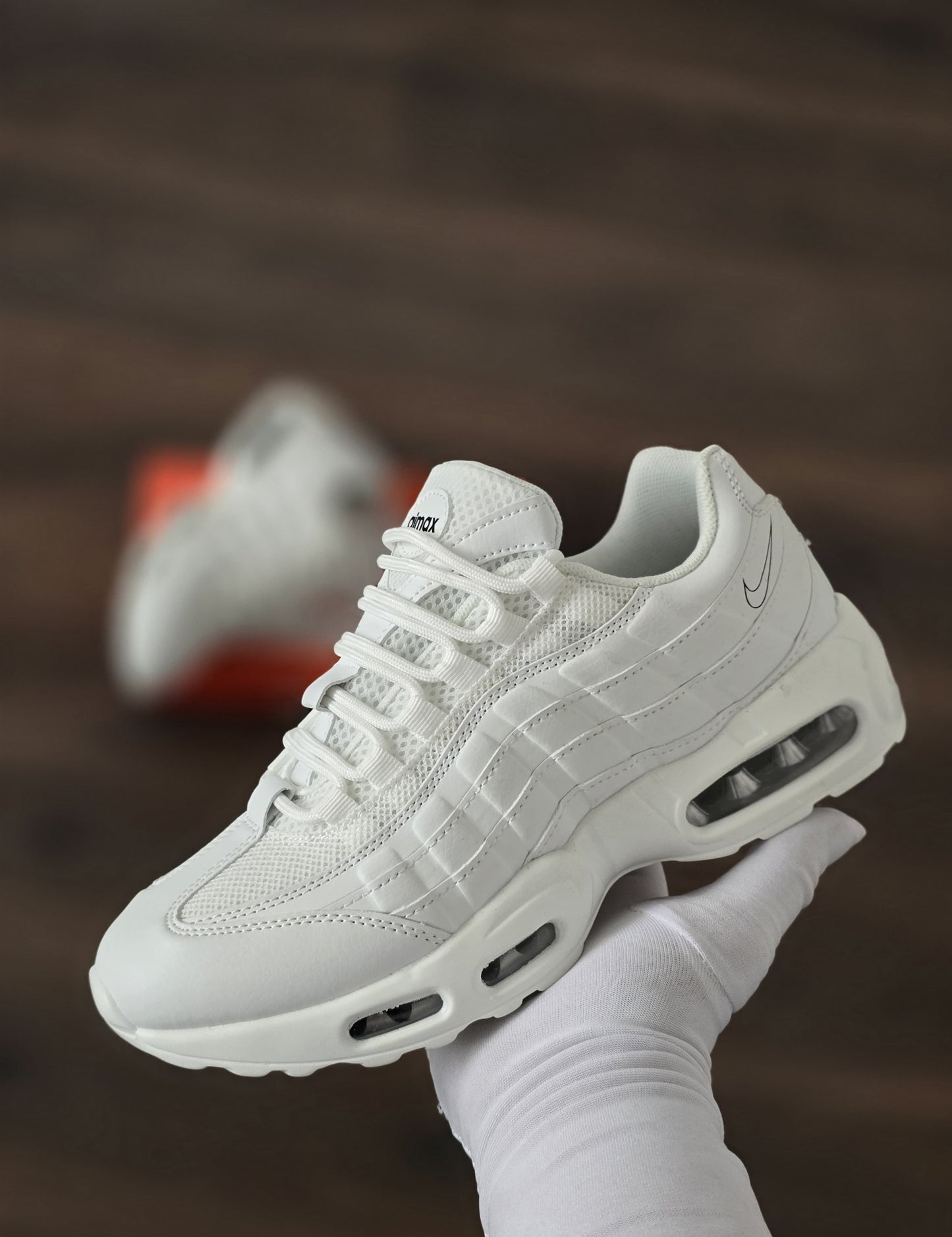 Air max 95 blanca logo negro