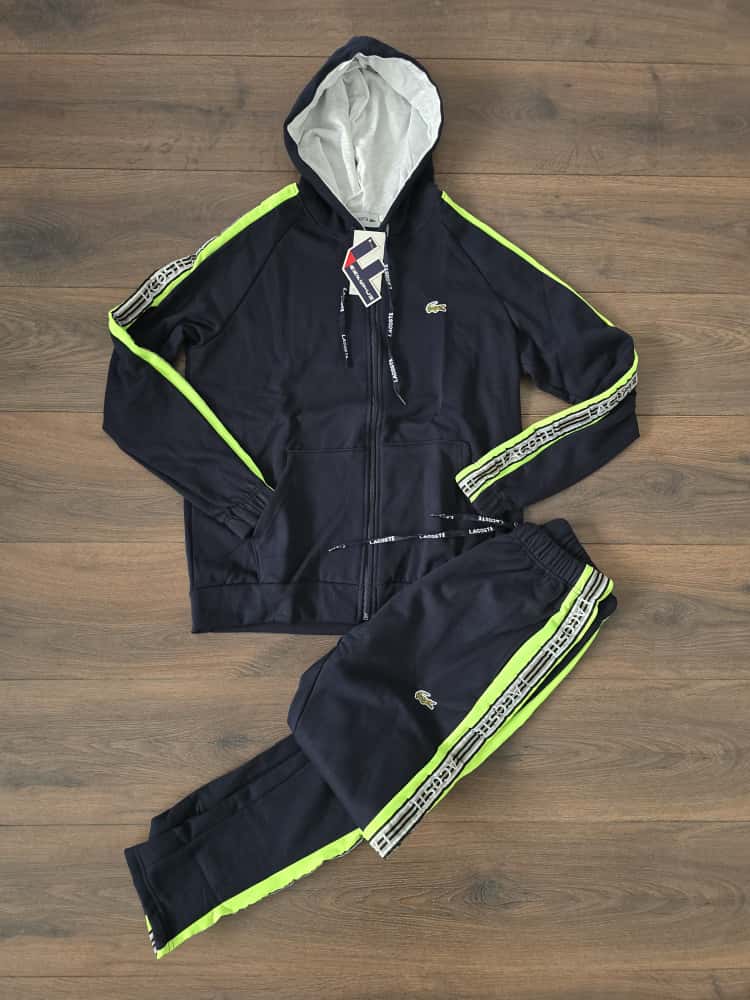 Chandal lacoste azul verde cordones lacoste