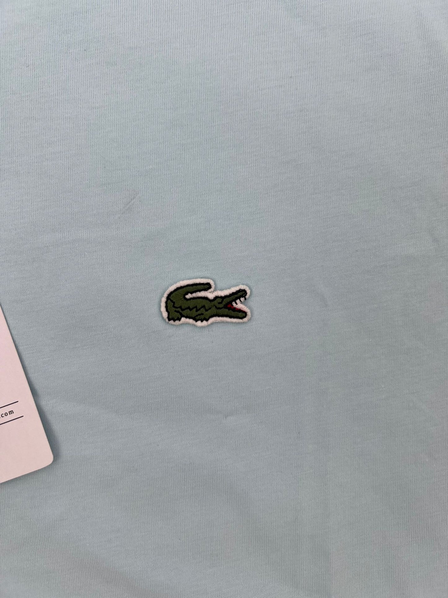 CAMISETA LACOSTE AZULL CIELO LOGO VERDE