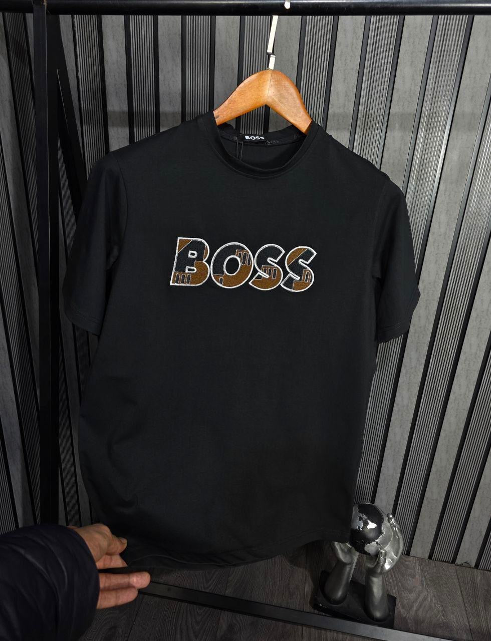 Camiseta HUGO BOSS negra logo marron