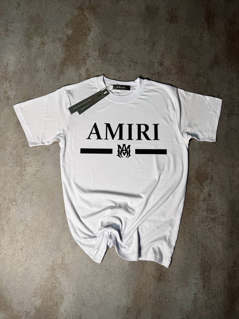 Camiseta Amiri blanco logo negro grande