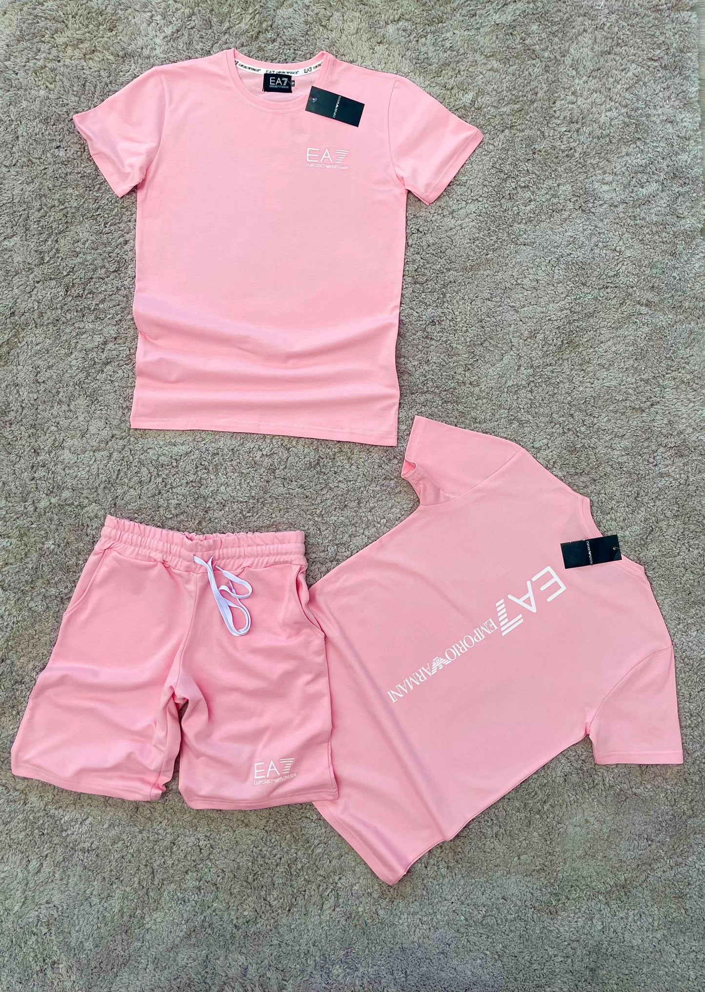 CONJUNTO ARMANI ROSA LOGO BLANCO
