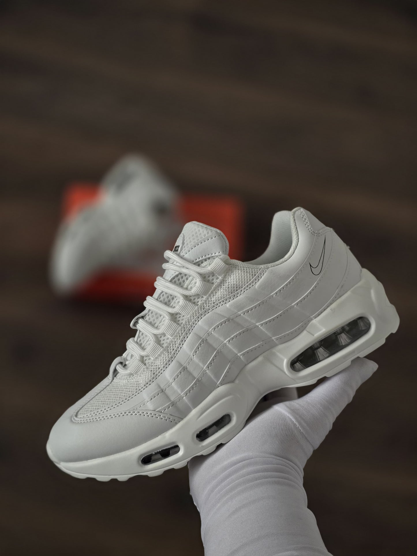 Air max 95 blanca logo negro