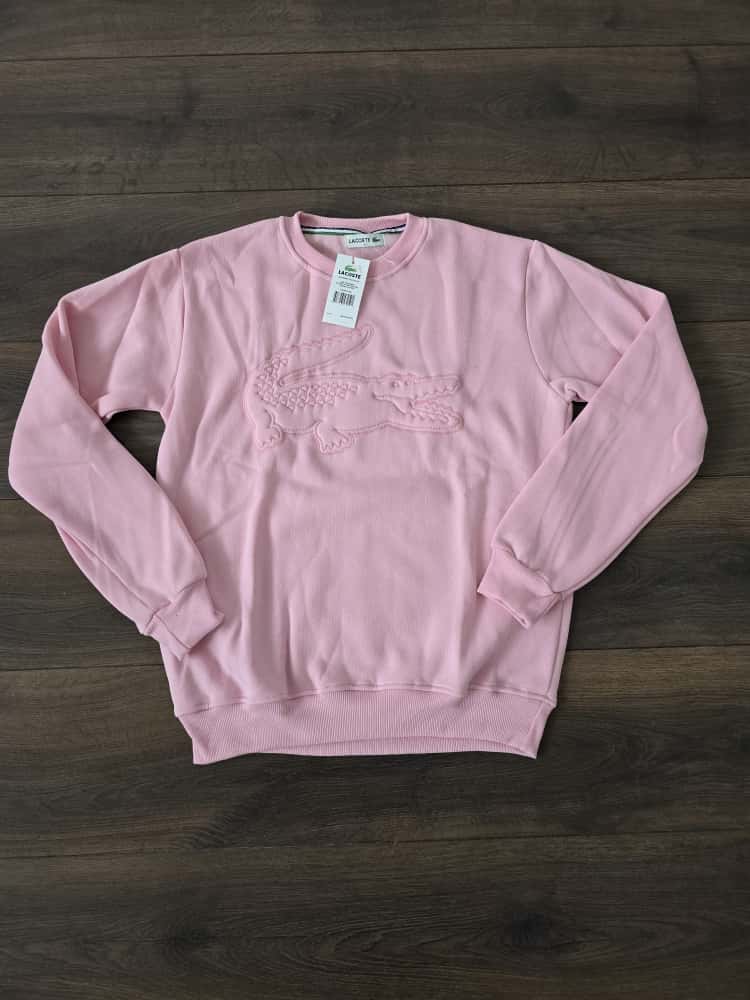 Sudadera lacoste rosa logo grande