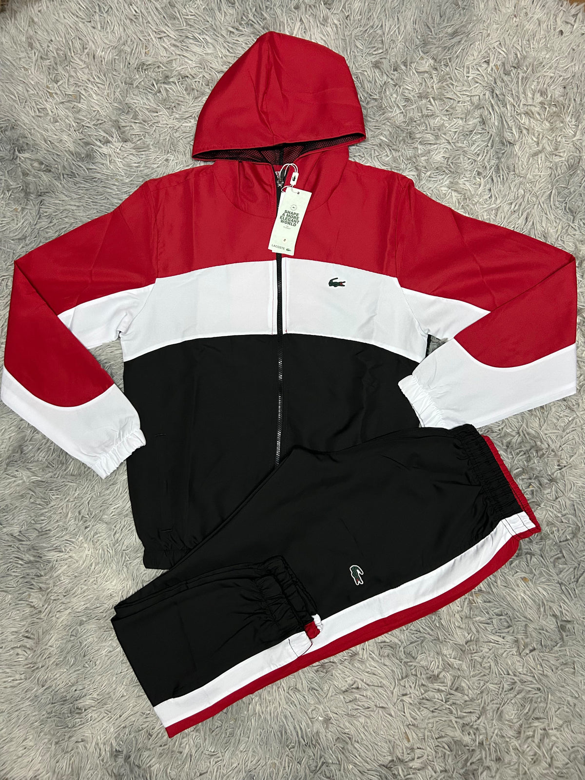 Chandal lacoste tricolor logo verde