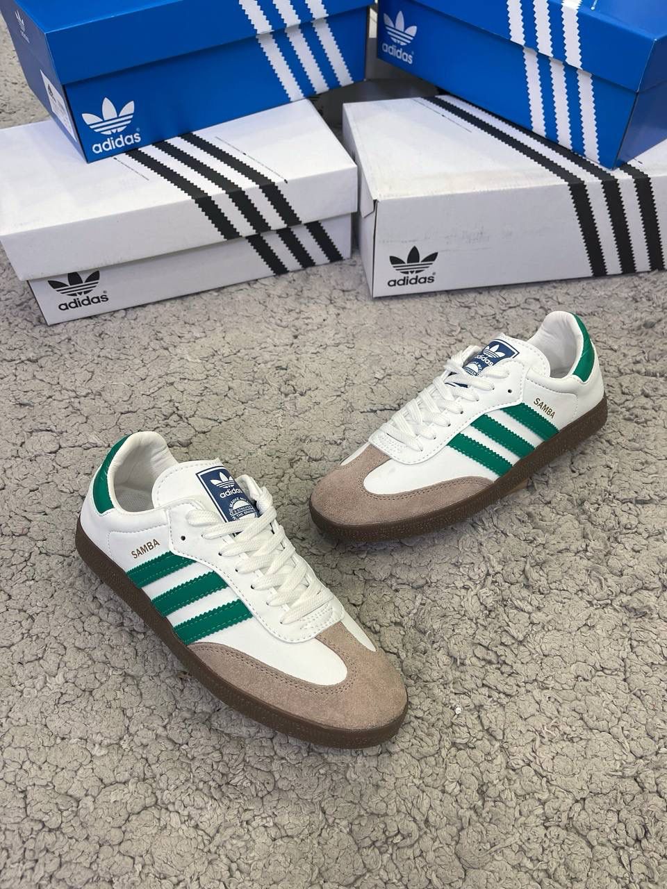 ADIDAS SAMBA BLANCA LOGO VERDE
