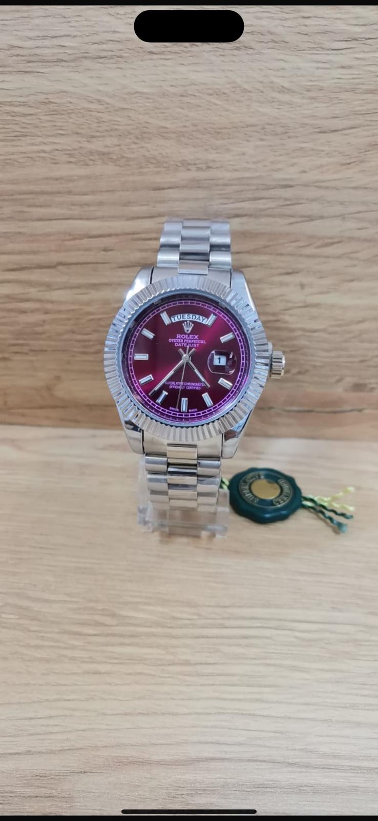 RELOJ ROLEX Plateado y rosas