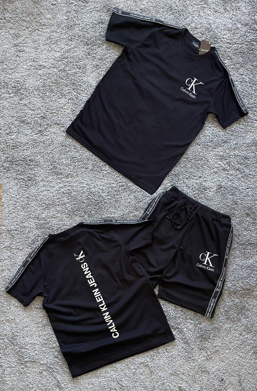 Conjunto verano calvin klein negro logo blanco