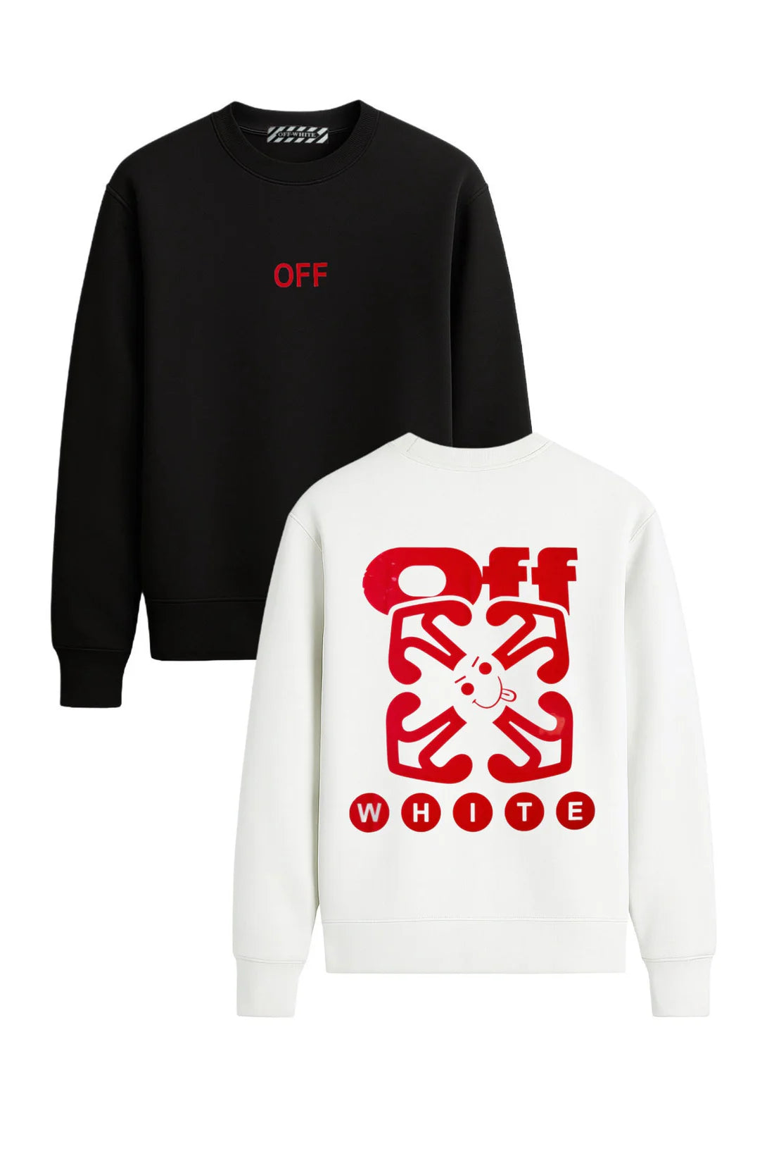 Sudadera OFF WHITE blanca logo rojo