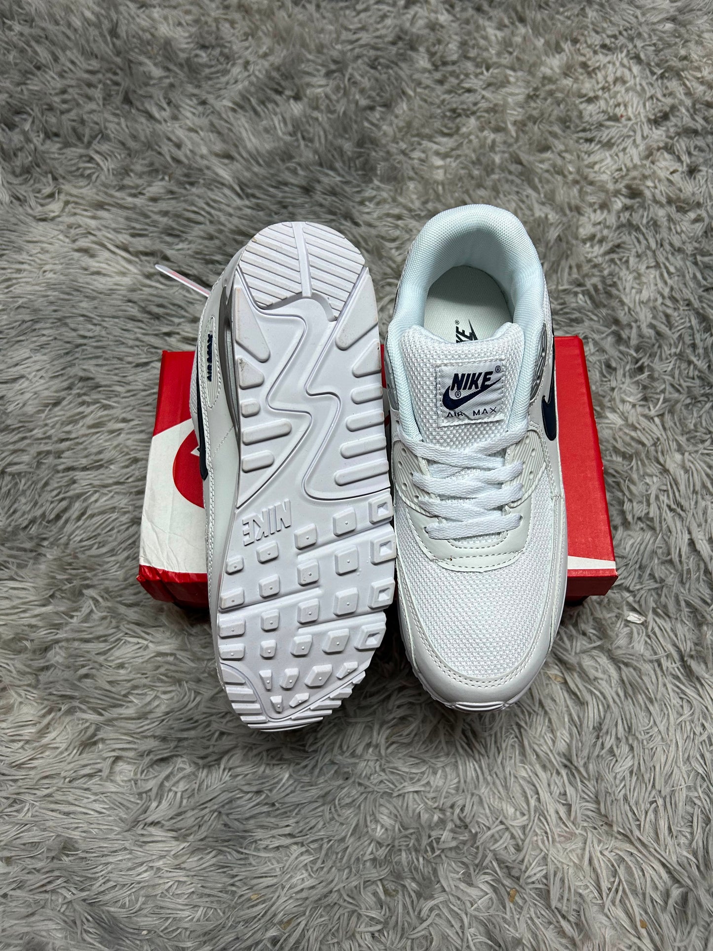 AIR MAX 90 BLANCO LOGO AZUL MARINO