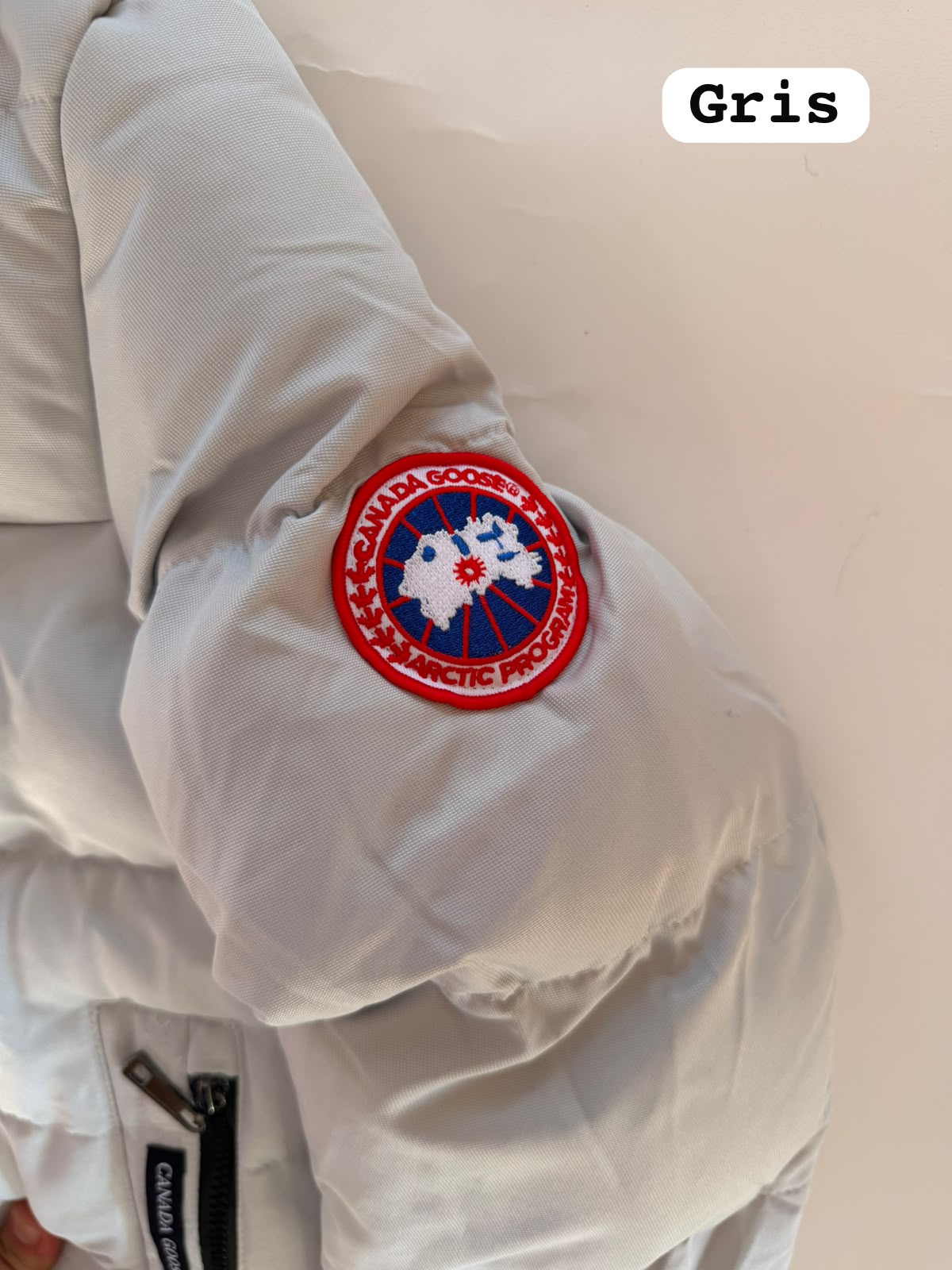 CHAQUETA Canada Goose gris con pelo negro