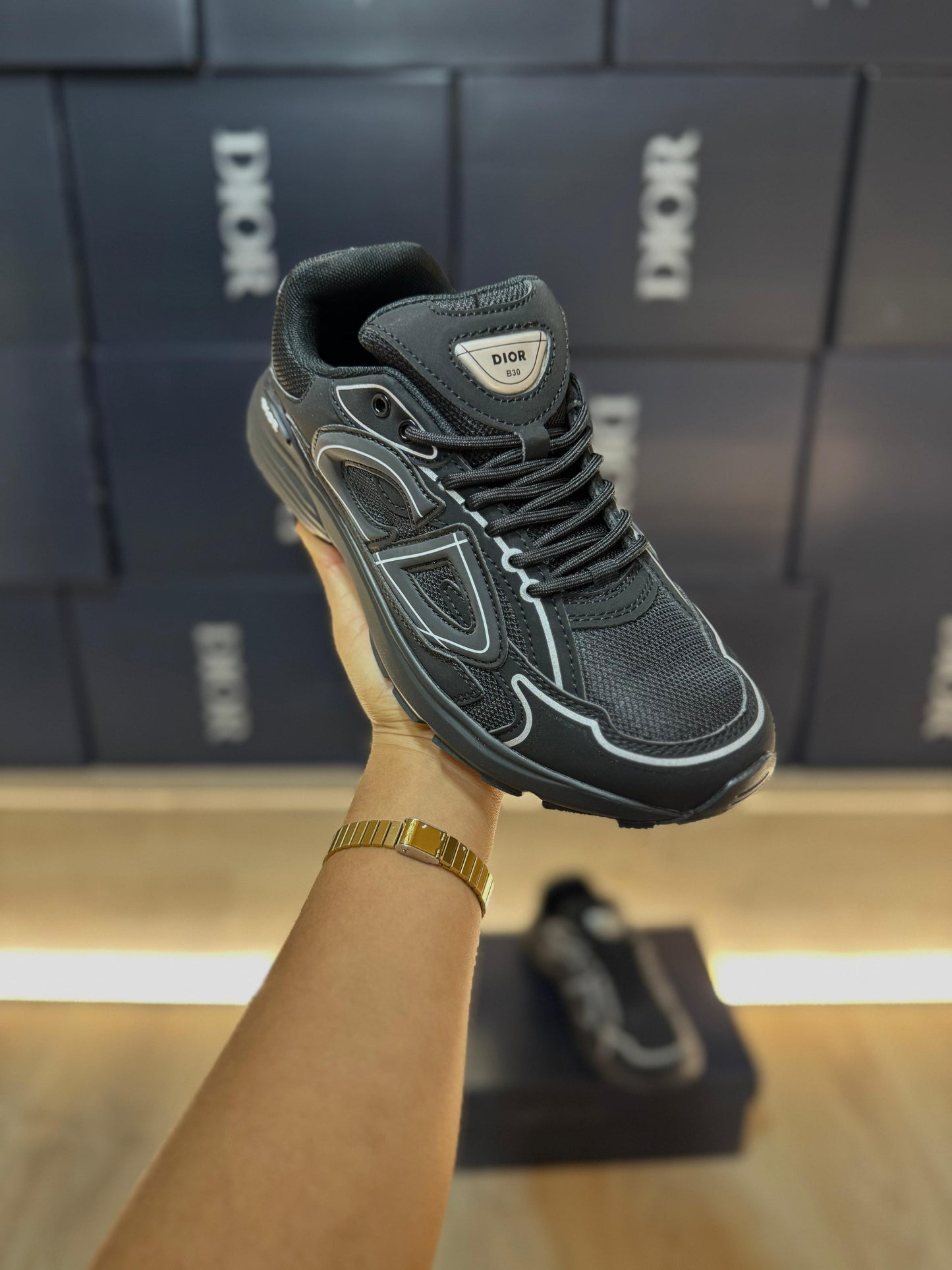 Dior b30 negras logo gris detalles blancos