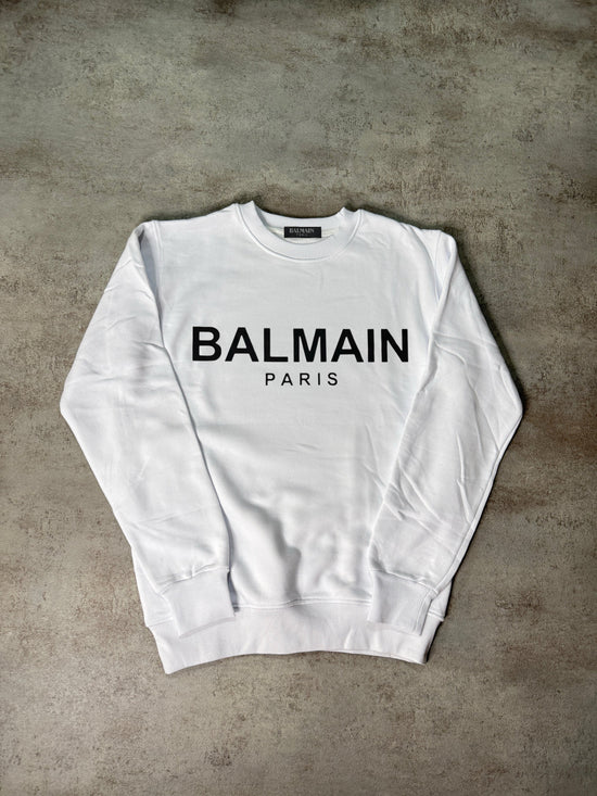 Sudadera BALMAIN blanco logo negro