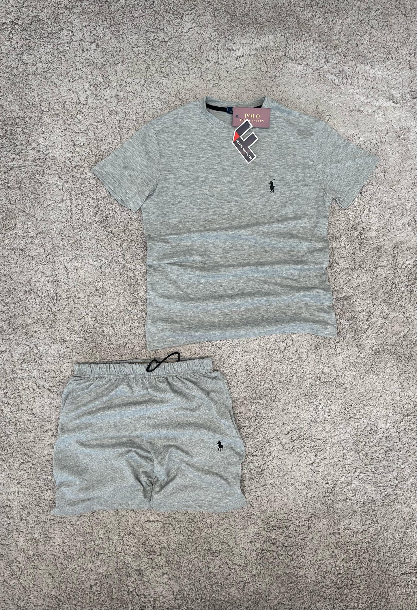 CONJUNTO Ralph Lauren gris logo negro